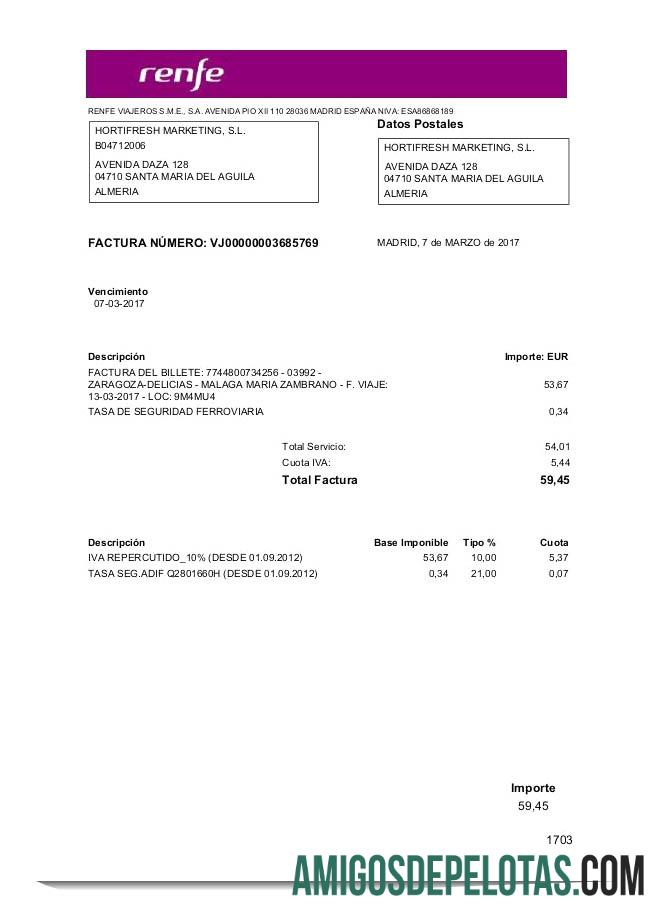 Para baixar modelo de conta de serviços públicos Renfe da Letônia em formato Word e PDF